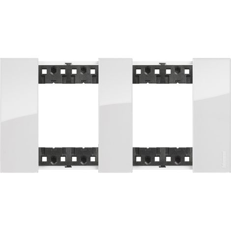 Platine de Finition 2 x 2 Modules Kristall BTicino Living Now KA4802M2D Glace