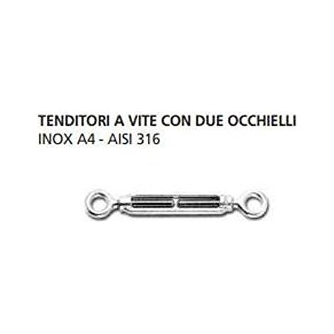 ORECA - 1 TENDITORE A VITE CON 2 OCCHIELLI IN INOX 20,0 X 2,00 mm 0021504.IX