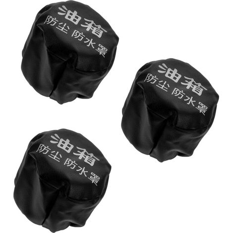 Tapa del depósito de combustible de 3 piezas, de cuero sintético PU negro e impermeable. (1/2)
