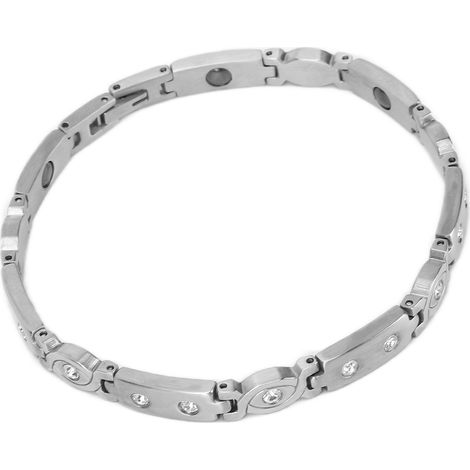 Bracelet magnétique élégant en acier titane noir, bracelet de thérapie magnétique pour soulager la douleur (1/5)