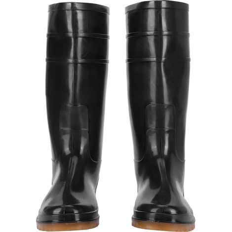 Paire de chaussures de pluie imperméables antidérapantes, bottes de travail pour jardin, ferme, élevage, noir, taille 42 (1/5)