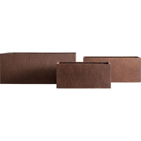 Pot de plante bronze contemporain lot de 3 - bronze (1/3)