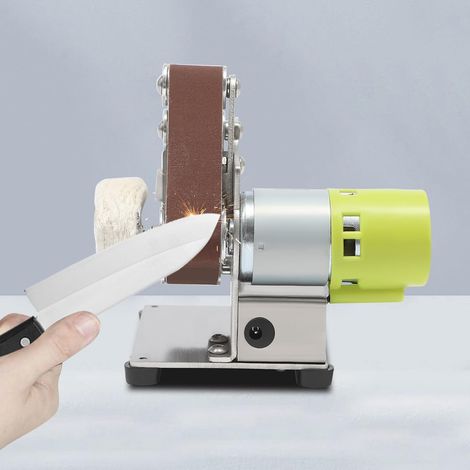Mini Belt Sander Grinder Ponceuse à Bande 7 Vitesses 150W Ponceuse électrique De Vitesse Réglable Kit De Meuleuse De Mini Banc De Coupe Bords De Machine De Ponçage Avec Meule De Polissage (1/5)