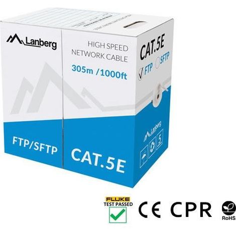 Cavo di rete in matassa Lanberg LCS5-11CU-0305-S (S/FTP 305m 5e grigio) [LCS5-11CU-0305-S]