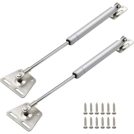 2 vérin à gaz, 100 N, longueur 29 cm, course 90 mm, pour couvercle de coffre ou meuble (1/4)