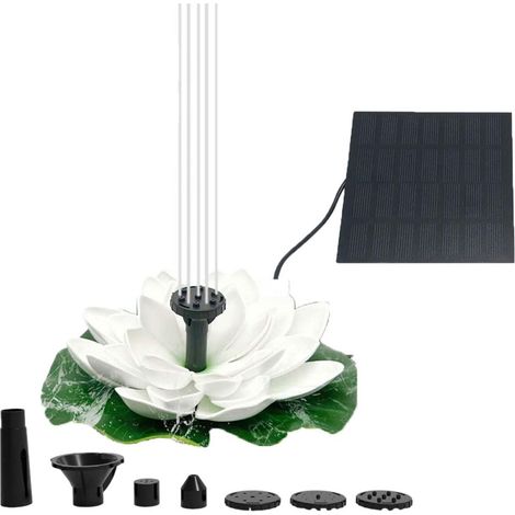 Fontaine flottante étanche pour l'extérieur, fontaine solaire avec 8 modes de jet et panneau solaire, décoration de jardin durable