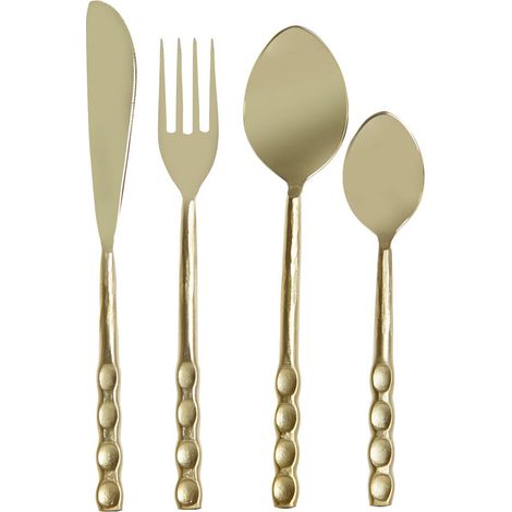 Cuberteria Set 16 Inox 4,5X1,5X21 Relieve Dorado (1/5)