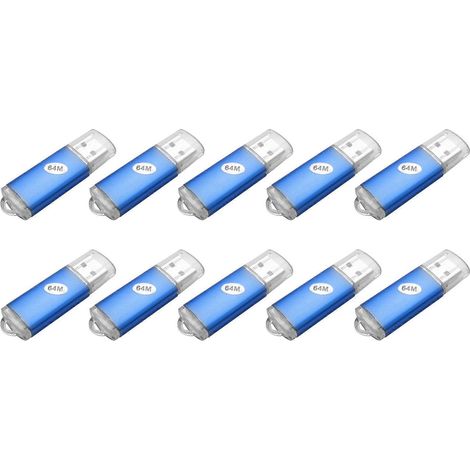 10 clés USB 2.0 de 64 Mo, compatibles avec le stockage des PC et des ordinateurs portables. (1/5)