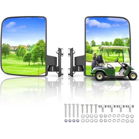 Miroir de Golf AnTom avec Fort Magnétisme - Universel pour Voitures de Club, Installation Sans Perçage, Convient aux Voitures de Golf, Véhicules Tout-Terrain, Chariots Élévateurs et Tracteurs (1/5)
