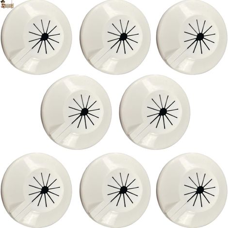 Lot de 8 cache-radiateur chauffant Rosette pour tuyaux chauffants radiateurs. Couvercle trous autour du tube dans le mur. Plafonnier radiateur blanc (8, simple) (1/5)