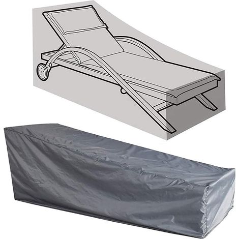 Housse de Chaise gris Couverture Housse de Protection Respirante Imperméable extérieur 210D Tissu Oxford pour Chaise 210754080 cm, Longue (1/5)