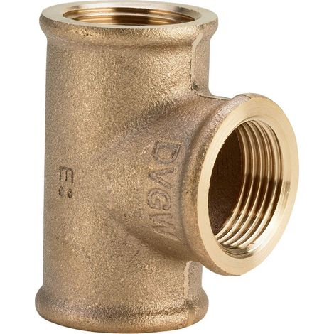 Raccordo a Tee 3/4"x3/4"x1/2" bronzo, filettature Rp 362508 (1/3)