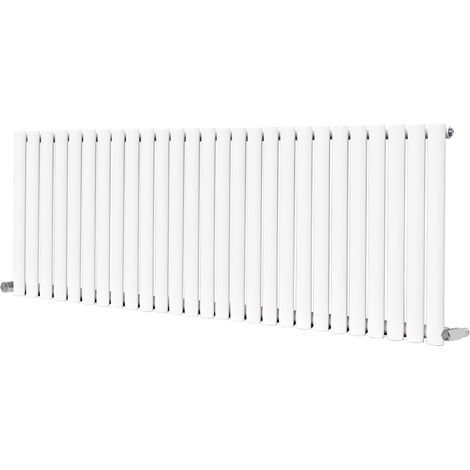 Warmehaus Oval Panel Radiator White Horizontal Single 600x1593mm