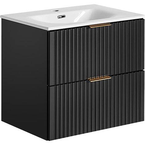 Mueble lavabo individual 60cm Adriel Negro (1/4)
