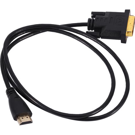 Câble adaptateur HDMI mâle vers DVI doré 1M pour moniteur HDTV HD (1/5)