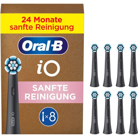 Oral-B iO Sanfte Reinigung BLACK 8er FFU Aufsteckbürsten