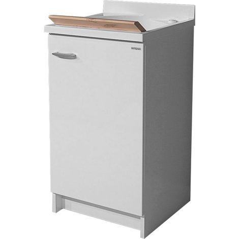 Mobile Lavatoio 45x50x85cm Anta Asse in Legno Montegrappa Marella Bianco Destra (1/5)