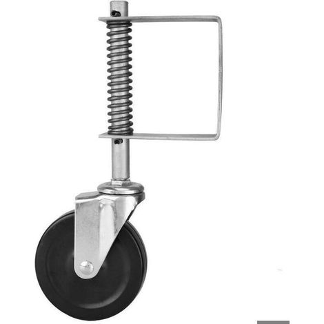 Roue de portail caoutchouc 10,2 cm – Charge max 99,8 kg – Pour terrain irrégulier – Montage facile (1/5)