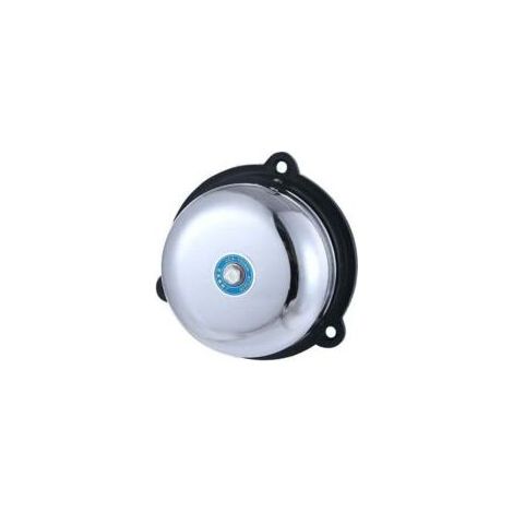 Sonnette électrique en acier inoxydable de 4 pouces, type électrique à sonnerie interne anti-étincelles 220V 10W, pour signaux sonores et alarmes dans les grands lieux publics-- (1/5)
