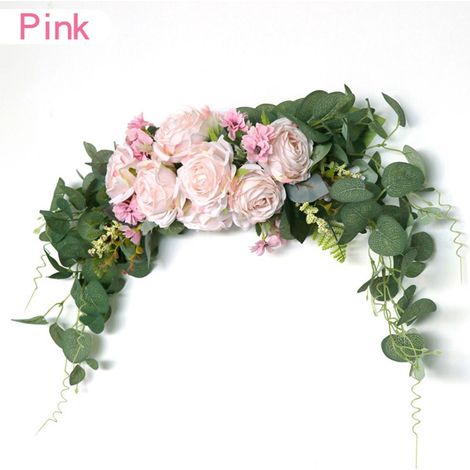 Arche décorative de fleurs artificielles réalistes roses (70 x 20 cm)-AquaForge (1/5)