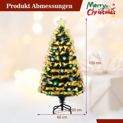 120 cm großer künstlicher Weihnachtsbaum mit Lichterkette und Sternspitze