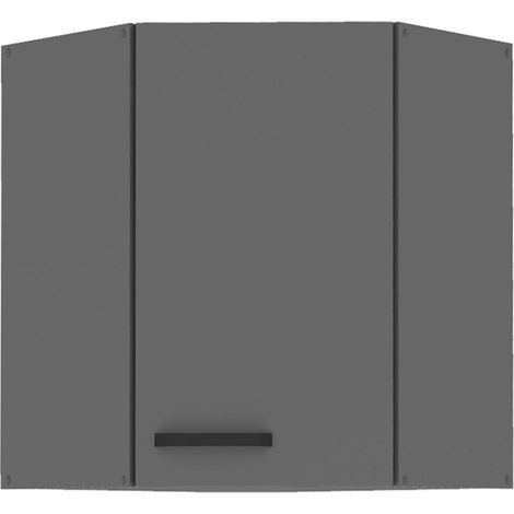 Küche NESSA Eckhängeschrank 60X60 Anthrazit Küchenzeile Küchenblock Einbauküche (1/4)