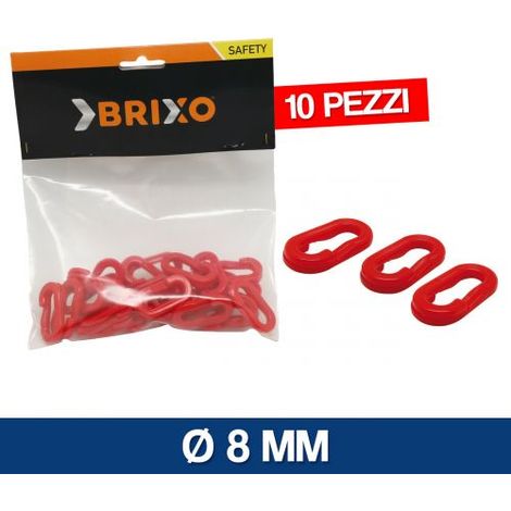 ANELLO DI GIUNZIONE PER CATENA SEGNALETICA IN PLASTICA PZ 10 MM 6 - 8 (27629V) Ø 8 MM (27630)