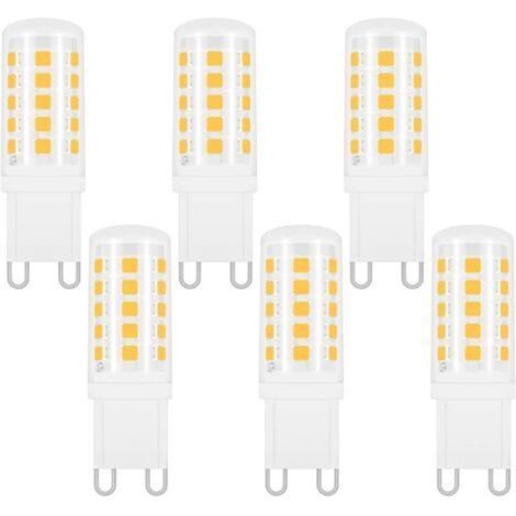 Ampoule G9 LED 4W Blanc Neutre 4000K, 400LM, Équivalent Halogène G9 40W 33W, 360 Degrés, AC 220-240V, LED Lampe Neutre pour Lumière Miroir, Lampe de Table, Non-dimmable, lot de 6 [Classe énergétique D (1/5)