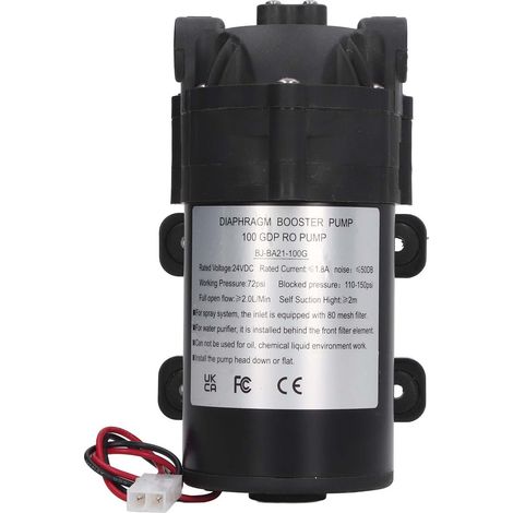 Pompe de surpression à membrane DC24V 60W 100G, filetage femelle G3/8, auto-amorçante, avec adaptateur UE 200-240VAC (1/5)