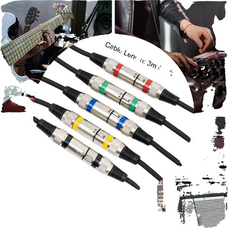 Cable DMX XLR de 3 pines, 3 m/9,8 pies de longitud, construcción de PVC y cobre, temperatura de funcionamiento de -10 a 80 ℃, 3 pines, 16 hilos de 0,15 BS. (1/5)