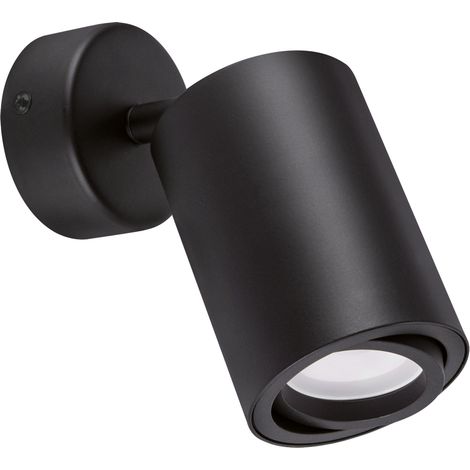 Applique da parete nera IP20 orientabile piatta SPT GU10 35W Ideus 03534 (1/2)