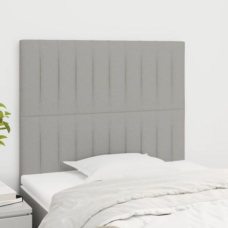 Cabecero de cama gris claro 80x5x118/128 cm Tela vidaXL (1/5)