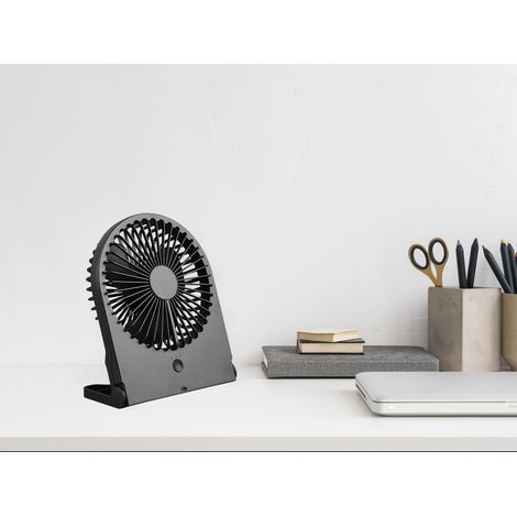 Schreibtisch Ventilator BREEZY - 3 Stufen, Schwarz Höhe 23cm Akku USB-C Anschluß