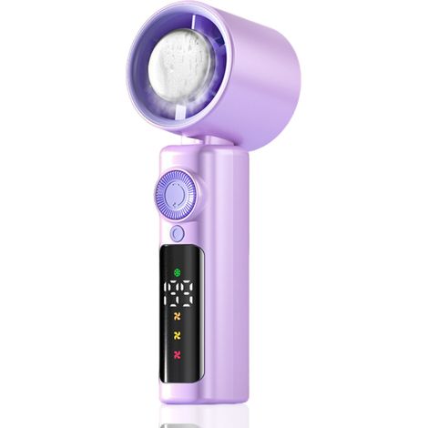 1 Ventilateur portable, pliable, compresse froide, réglable 199 niveaux, crochet, batterie 6000mAh, voyage bureau (1/5)