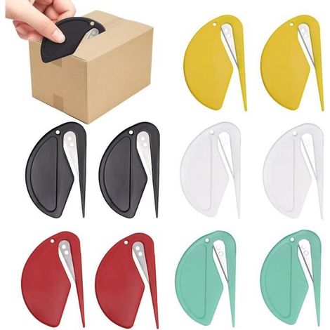 10 Pcs Ouvre Lettres,Mini Cutter Ouvre Colis,Ouvre Enveloppe,Ouvre Lettre Coupe Papier Ouvre Lettre,Coupe-Papier avec Lame (1/4)
