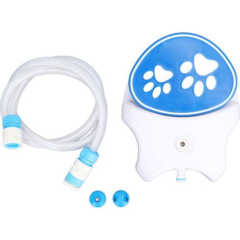 Fontaine d'eau pour chiens extérieure avec activation par pédale - Apport d'eau automatique avec tuyau - Pour tous les chiens et chats (1 Fontaine + Tuyau + 2 Accessoires)