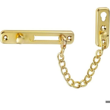 Chaîne De Porte - Acier Inoxydable Doré - Verrou À Ressort Anti-Vol - Pour Porte Intérieure - 1 Pièce (1/4)
