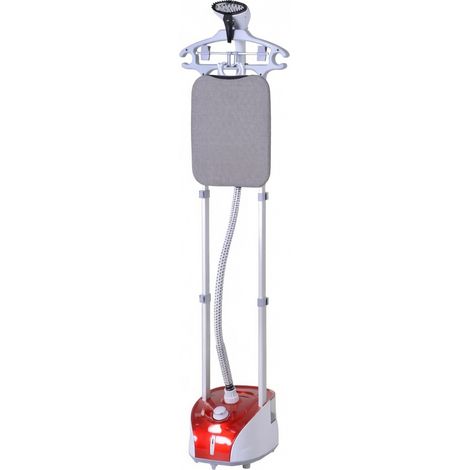 Défroisseur vapeur vertical avec table à repasser intégrée, 11 niveaux, 1950 W, réservoir 2 L, chauffe rapide 38 s, rouge, pour usage maison  CHICFURN (1/5)