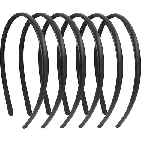 lot De 6 Bandeaux De Peigne Dents 8 Mm, Bandeaux De Couleur Unie Bandeaux De Cheveux En Plastique Pour Dentition Unisexe Pour Femme Et Fille (1/5)