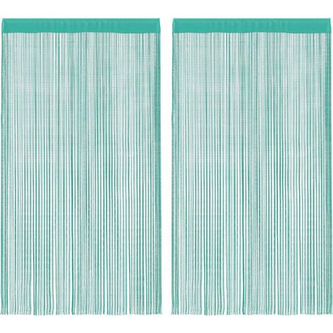 Rideaux deux pièces en perles turquoise, 100 x 250 cm
