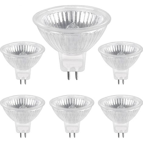 Ampoule halogène GU5.3 50 W 12 V, 800 lm, blanc chaud 2700 K, dimmable, ampoule spot halogène MR16, lot de 6 (1/5)