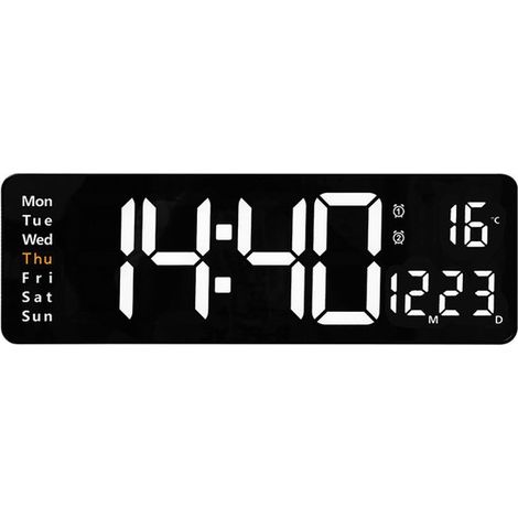 Orologio da parete digitale da 16 pollici con telecomando，10 livelli di luminosità regolabili，timer per il conto alla rovescia (1/5)