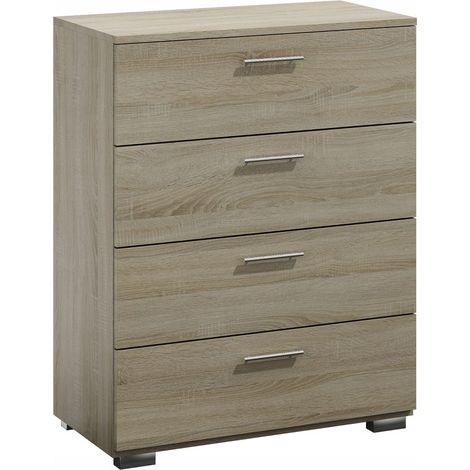 Kommode 80 cm SONOMA Schlafzimmer 4 Schubladen Geräumig Groß Modern (1/3)