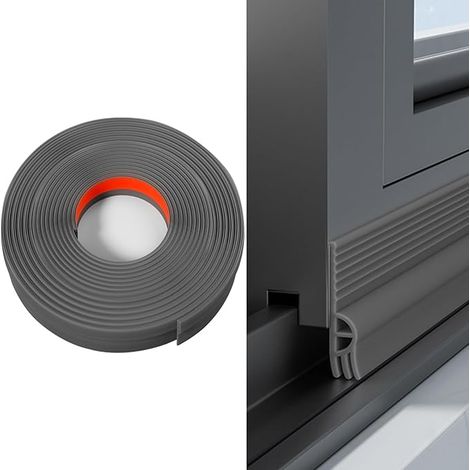 Joint Fenetre Isolation Thermique et Phonique Autocollante, Bande d'Etanchéité pour Fenetre Anti Froid, Bande de Joint Fenetres Coulissante pour Isoler du Bruit, Anti-intempéries (Gris, 4m) (1/5)