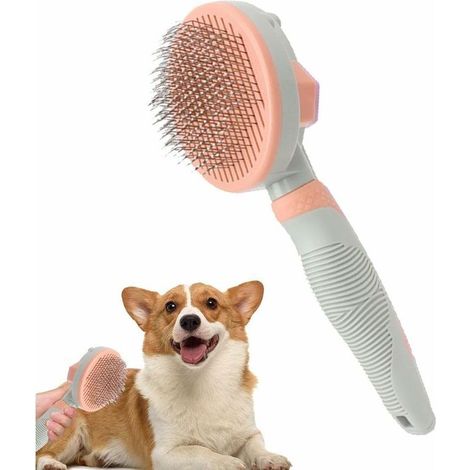 Toilettage pour animaux compagnie, Brosse dépilatoire pour chien et chat, Outil démêlage sous-poil à poignée antidérapante, brosses massage autonettoyantes pour animaux (1/4)