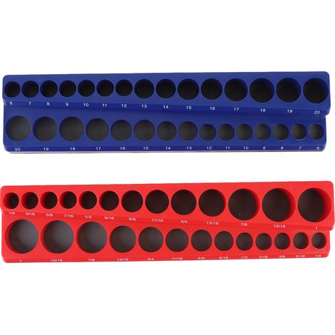 Ortviai Support Magnétique pour Douilles 3/8" – Lot de 2 Plateaux Organiseurs en PP avec Aimants Puissants, Métrique et Impérial (1/5)