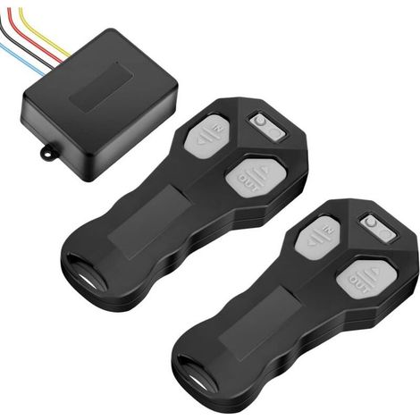 Zoternen Télécommande de treuil sans fil universelle, double contrôleur, interrupteur radiocommandé, télécommande RF 12 V-24 V, portée de 30 m, compatible avec Warn Ramsey Superwinch Smittybilt Gorill (1/4)