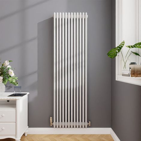 Biubiubath Traditional Cast Iron Style Radiator Vertical 4 Column White 1800x560mm
