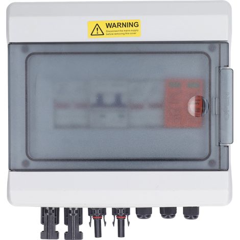 Boîte de combinaison solaire étanche DC1000V 2 entrées 1 sortie, avec fusible 15A et disjoncteur 32A, pour production d'énergie photovoltaïque. (1/5)