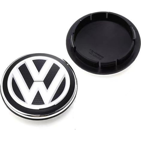 66-mm-Radnabenkappe für Volkswagen Golf, Passat, Polo, Jetta, Bora, Santana – Strukturierte Felgenmitte, Radnabenkappe aus Aluminiumlegierung, 4-teiliges Set, Auto-Felgenzubehör – Schwarz und Weiß